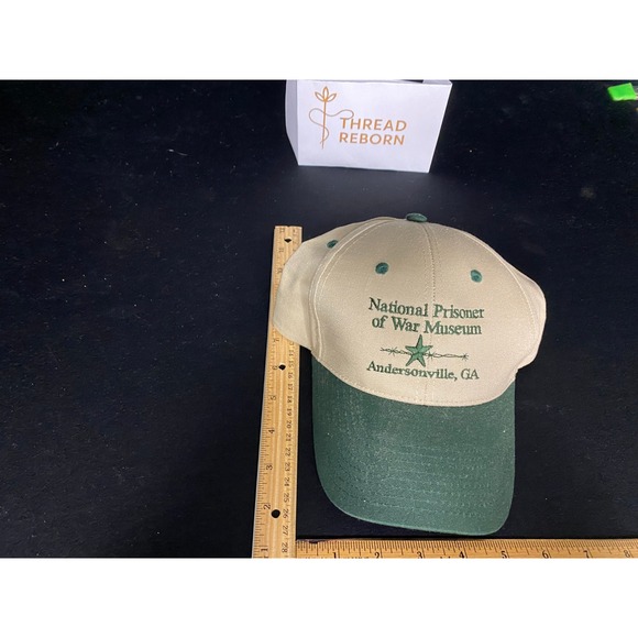National Prisoner of War Museum Hat Andersonville GA Beige Green - Picture 2 of 2